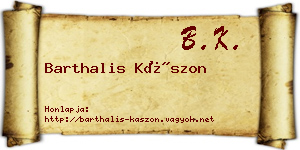 Barthalis Kászon névjegykártya
